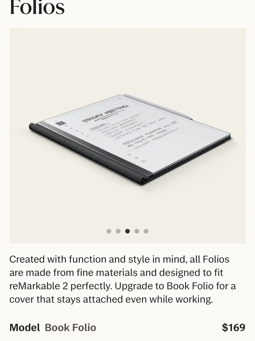 reMarkable 2 with Marker Plus and Folio Leather Cover